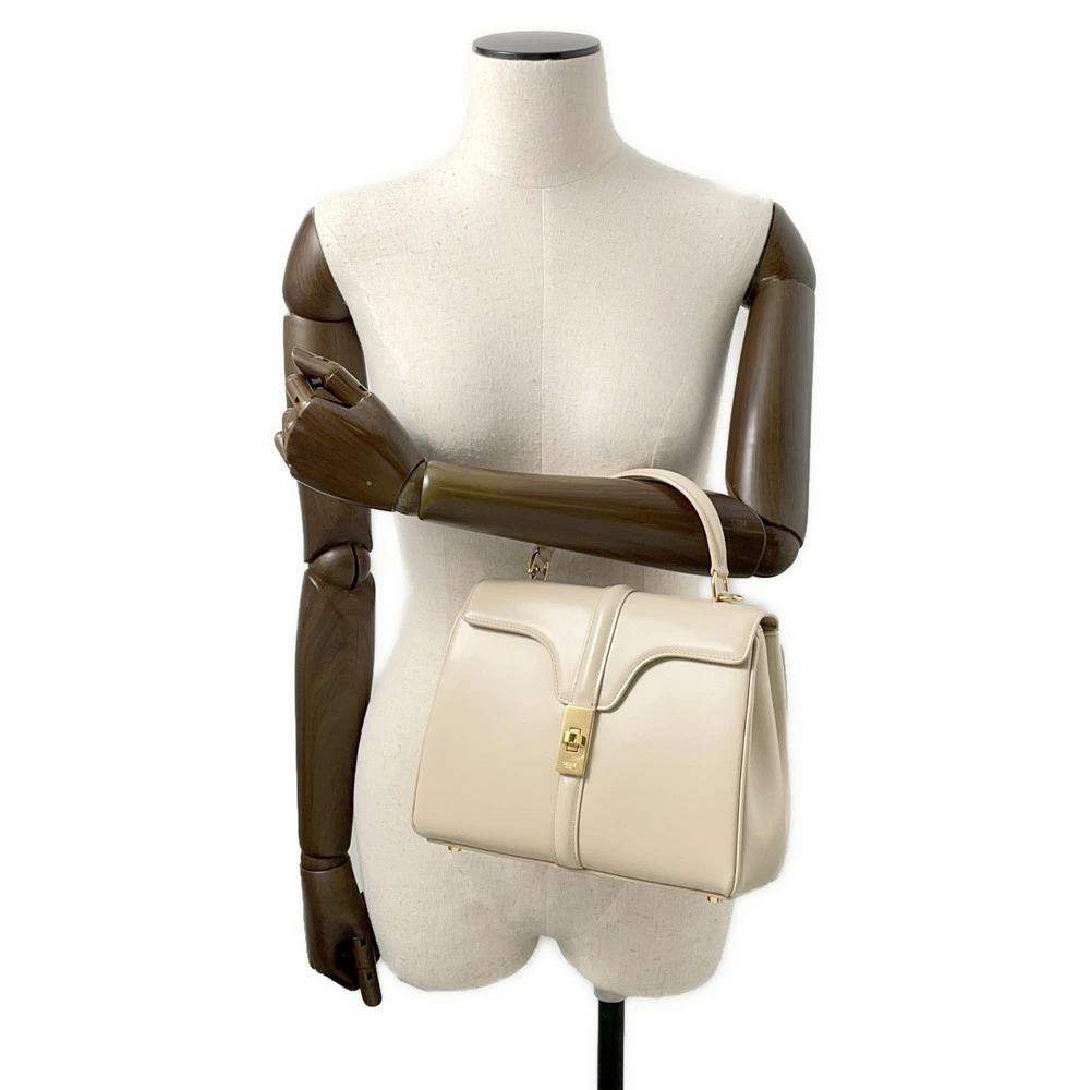 Celine 16 Bag Satinated Calfskin leather White - Picture 5 of 12